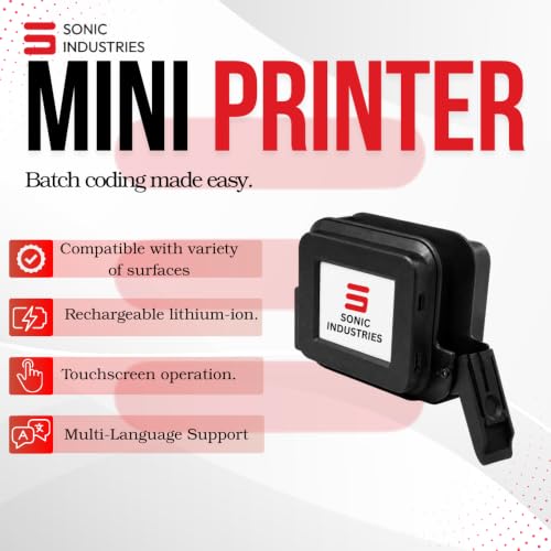 Image of SONIC INDUSTRIES Mini Advance Inkjet Printer - Portable TIJ Batch Coding Machine for MRP, Date & Expiry Printing on Pouches, Bottles, Cartons & More