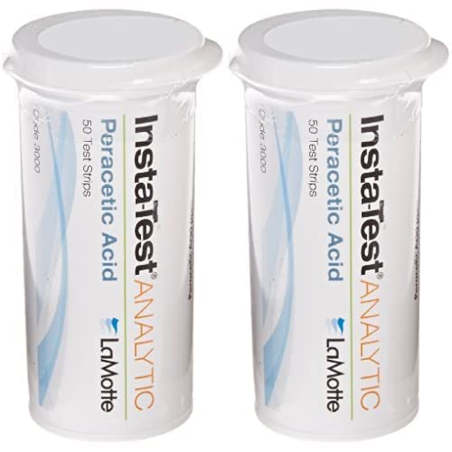 LaMotte Insta-Test 3000 Peracetic Acid Single Factor Test Strip, 0-160ppm Range 50 Count per pack (Pack of 2)