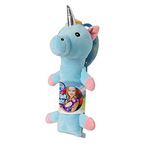 Image of Cloudz Kids Super Soft N' Cuddly Seat Belt Buddy XL Travel Pillow. Keep Your Kids Comfy and Supported at Home or On The Go! - Unicorn