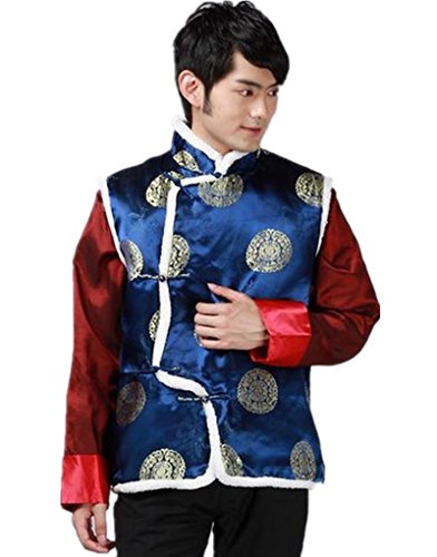 Shanghai Story Womens Brocade Chinese Tang Suit Winter Vests Qipao Vest for Men
