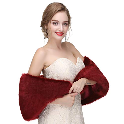 Sleeveless Faux Fur Shawl Wedding Fur Wraps and Shawls Bridal Fur Stole for Brides and Bridesmaids3