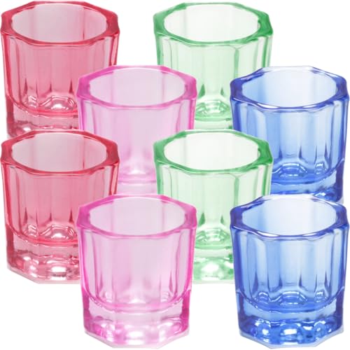OSALADI 8pcs Vasos Octogonales de Vidrio para Manicura miniatura 1