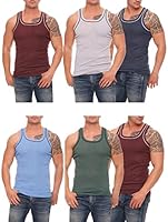 6er Pack 4 Gr. XXL Bunte Herren Unterhemden für Männer, fröhliche Farben für Gute Laune