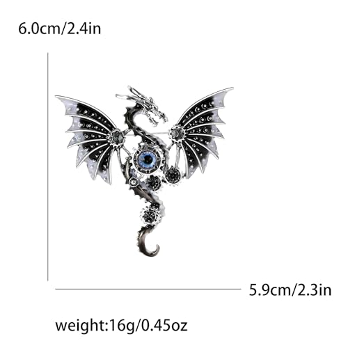 Image of WAKYME Dragon Brooch for Men Suit Lapel Enamel Pins for Suits Fashion Accessories Shirt Clip