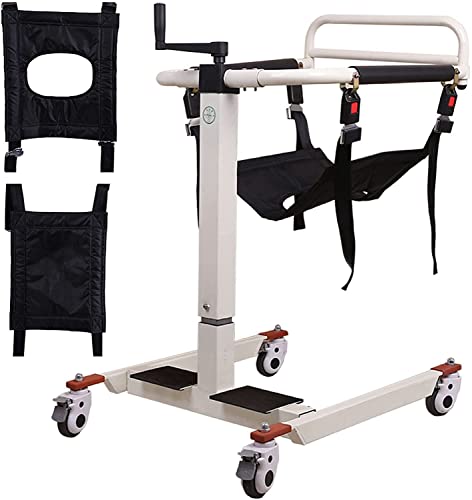 Silla de Ruedas para el hogar, Elevador de Pacientes portátil con Asiento de Inodoro y cojín Suave, Silla de baño con Inodoro para Personas Mayores con parálisis, Altura Ajustable.