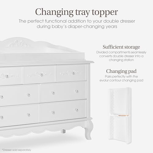 Image of Evolur Aurora Change Tray I Lasting Quality I Intricate Ribbon Bow Scrollwork, Frost