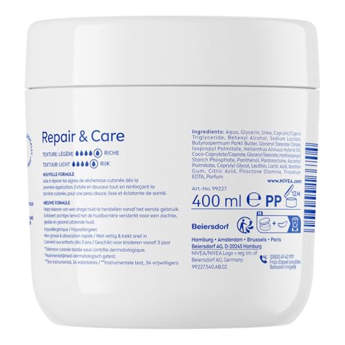 NIVEA Repair and Care Körpercreme, Gesicht und Hände, 400 ml – Ansicht 3