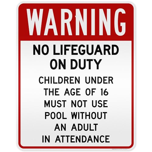 Señal Warning No Lifeguard On Duty 24x30 pulgadas miniatura 1