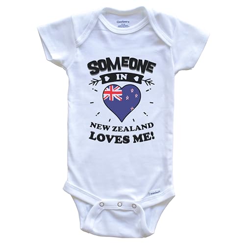 Someone in New Zealand Loves Me New Zealandic Heart One Piece Baby Bodysuit