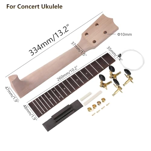 Touche pour ukulélé en bois noble et son manche de remplacement pour luthier - 4