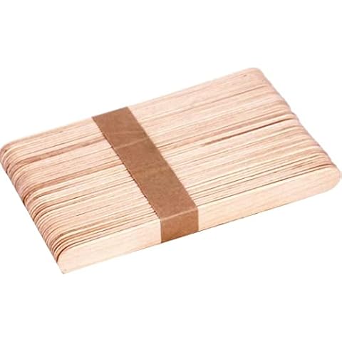 Vanity UK Waxing Sticks Spatulas 100 Pcs Disposable Wooden Waxing Spatulas Suitable for Warm and Hot Waxes Wax Applicator Sticks for Body Hair Removal Flat Round End Cover
