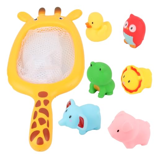 Bébé Jouet De Bain Doux Grinçant Flotteur Animaux Cartoon Net pour Bain Playtime (Avec 6 animaux)