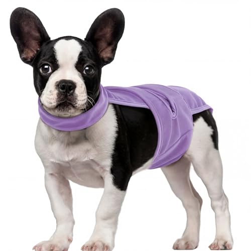 Image of QBLEEV Dog Diapers with Suspenders, Female Escape-Proof Full Body Dog Period Diapers Overalls, Reusable Washable Sanitary Panties for Heat Cycle & Incontinence, Doggie Underwear Onesie with Tail Hole