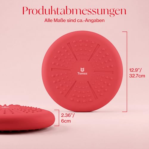 Image of Tumaz Wobble Cushion - Wiggle Seat to Improve Sitting Posture & Stay Focused for Sensory Kids, Balance Disc to Core Strength & Flexible Seating [Extra Thick Balance Board, Pump Included Wobble Board]
