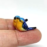 SSJSHOP Bird Micro Tiny Dollhouse Figurines Hand Painted Ceramic Animals Collectible Gift Home Garden Décor (Budgerigar Bird)