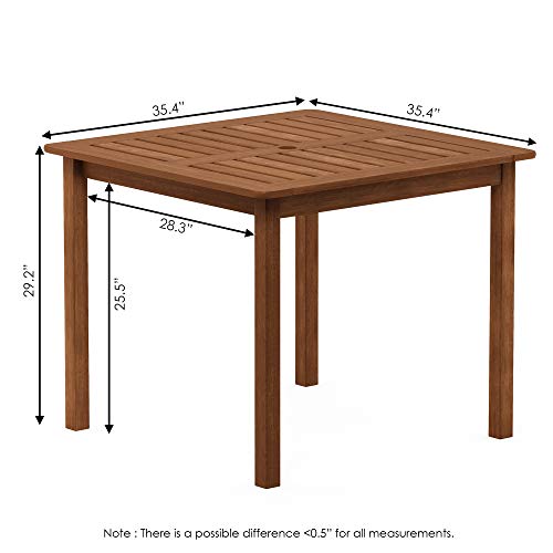Furinno FG18006 Tioman Hardwood Patio Furniture Square Table thumb #2