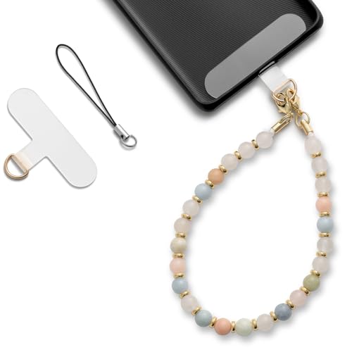 MORSUNBELA Bracelet Telephone Chaîne de Téléphone Portable, Bijoux de Telephone Lanière de Téléphone Perlée Chaine Telephone Portable, Chaîne de...