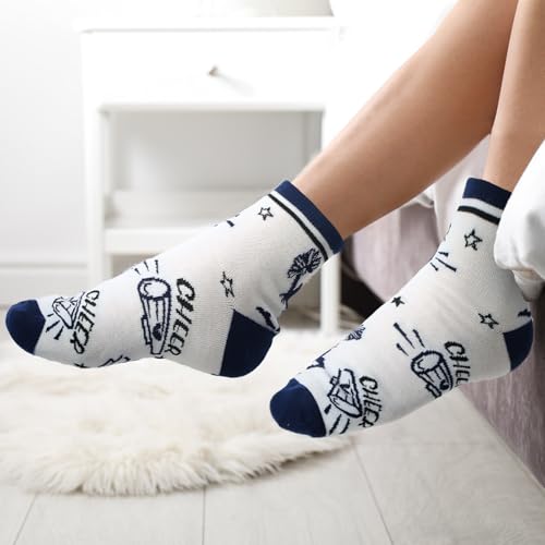 24 Pairs Ankle Cheer Socks Cheerleading Team Cheerleader Socks for Women Girls Cheer Accessories Gifts4