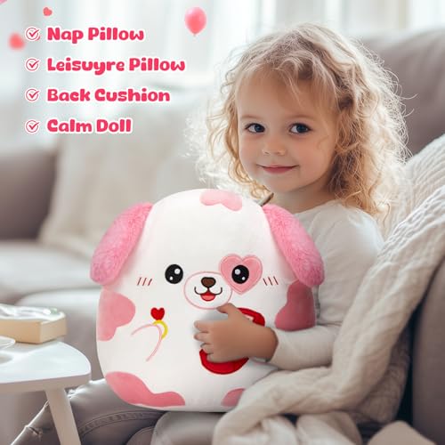 Image of Puppy Dog Plush Stuffed Animals Love Heart Ring Box 12 inch