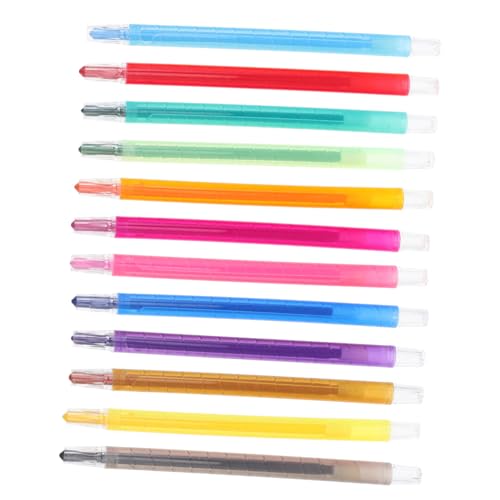 ULDIGI Students Painting Supplies 12pcs Rotating Boys and Girls Crayons Pencils for Boys and Girls Art