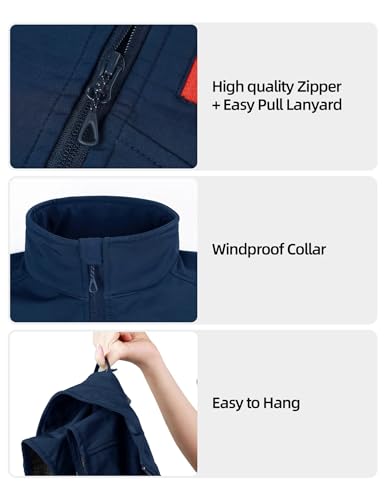Image of Men's Windproof Vest Lightweight Casual Fleece-lined Softshell Sleeveless Jacket for Travel Hiking Running Golf