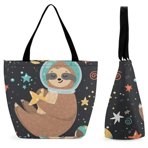 Sac à bandoulière paresseux mignon grand format 28.5x18x32.5cm avec compartiment voyage