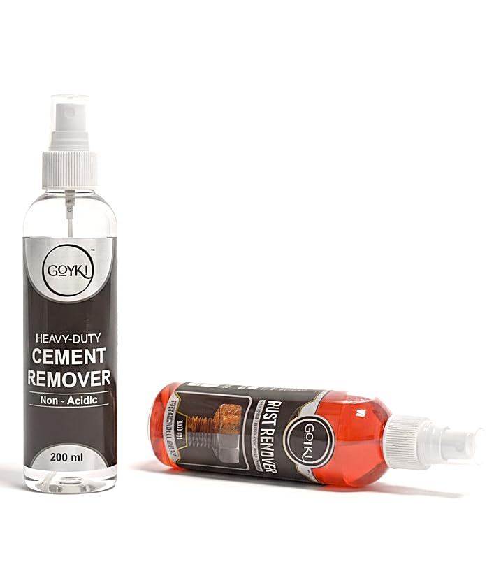 Metal MetalCare Pro Combo – Rust Remover & Cement Residue Cleaner Spray (200 ml Each) | Car, Bike & Tile Use