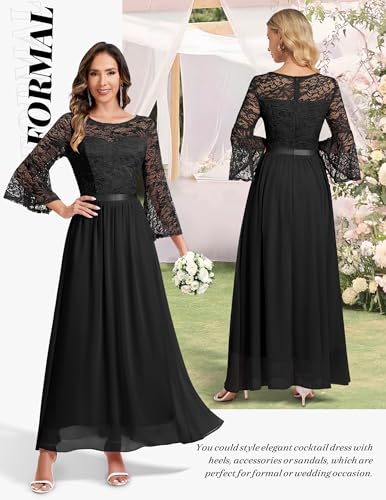 Wedtrend Women's Formal Dresses 2025 Wedding Guest Dress Bell Sleeve Bridesmaid Dresses Maxi Evening Dress3