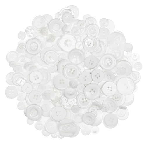 450-550Pcs White Buttons for Crafts Assorted Size Buttons for Sewing White Craft Buttons for Arts DIY Crafts Decoration Assorted Buttons for Crafts 0.3-1 inch