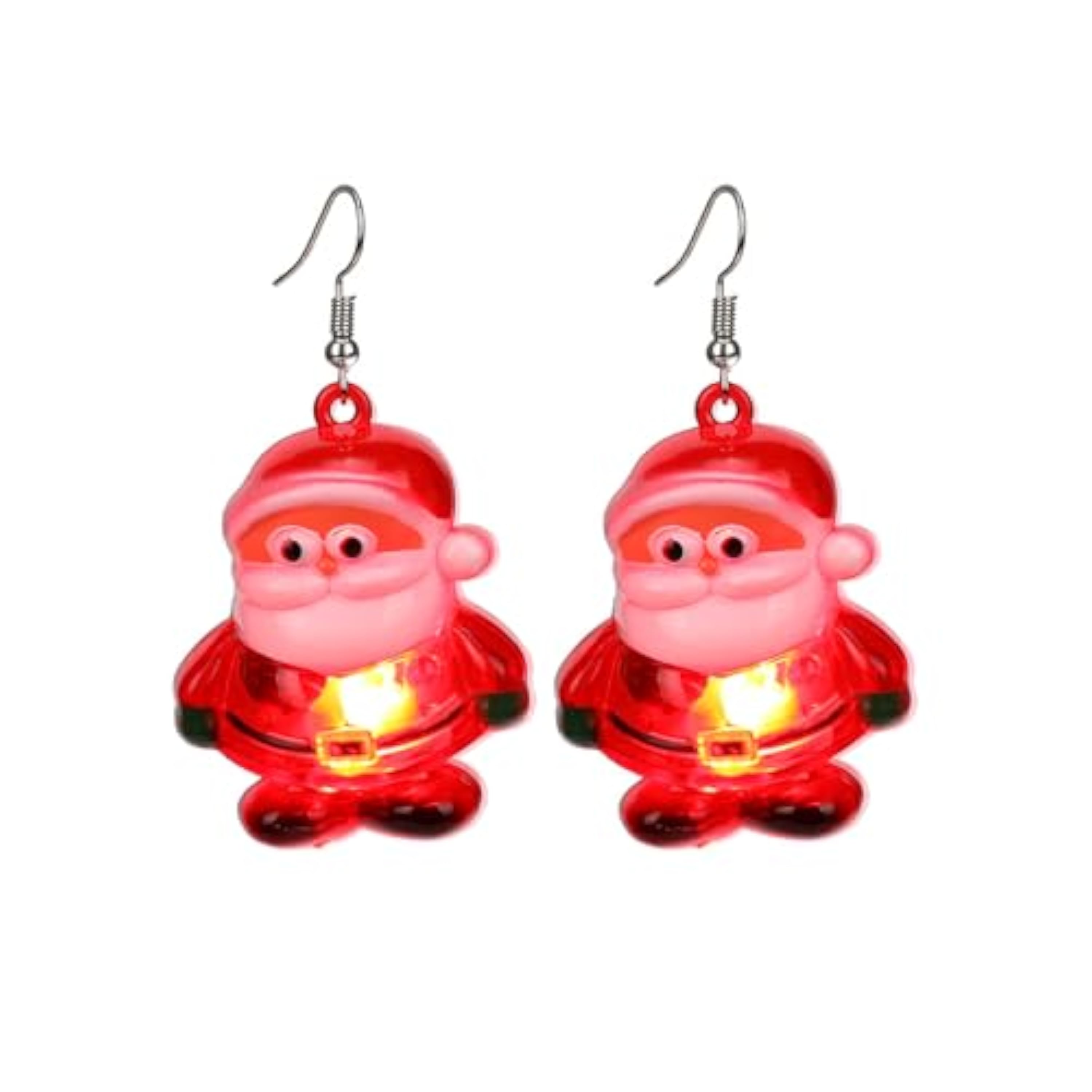 Ticome Pendientes LED con luz de Papá Noel, aretes luminosos personalizados para fiesta temática navideña, novedosos disfraces de Navidad, aretes de plástico, 0, Acrílico, Sin piedra preciosa