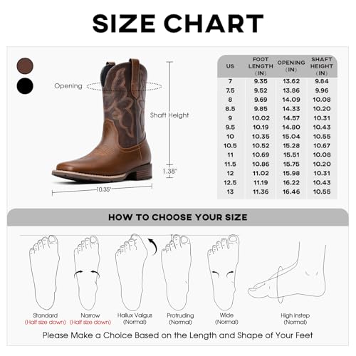 Dixhills Cowboy Boots For Men - Brown Western Boot Men'S Cowboy Boots With Square Toe thumb #5