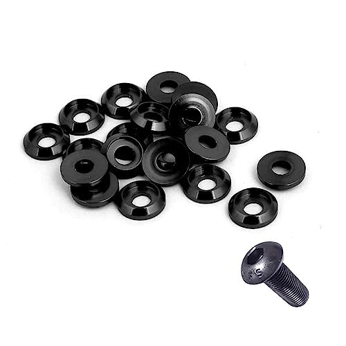 100Pcs M2 Black Button Head Washer for Screw RC/FPV/PC/Drone/Simracing/Mechanical Accessories Model Parts (M2 Button Head Washer,Black,100)