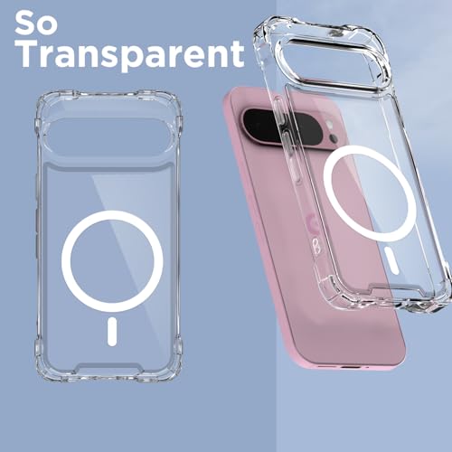 Image of Pikkme Back Cover for Google Pixel 9 Pro XL 5G Mag-Safe Shockproof PC + TPU Protective Case Magnetic Support Bumper Case (Transparent Mag-Safe)