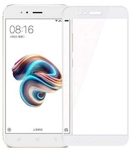 Image of Tempered Glass Screen Protector Compatible For REDMI MI A1 ; 5X (White) Full Screen Coverage (Except Edge to Edge) and Free Complete Easy Installation kit.