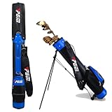 FMAFNLY ゴルフバッグ キャディバッグ スタンド ゴルフ セルフスタンド 9本収納 フードあり ゴルフバッグ 約2.55kg 軽量 小型 持ち運び容易 安定 防水 メンズ レディース ブルー