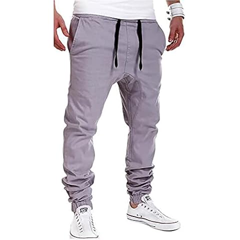 Kolongvangie Cargo Pants Joggers Sports Gym Casual Sweatpants Men's Workout Running Athletic Pant with Pockets, G222# Grey, Large Cover