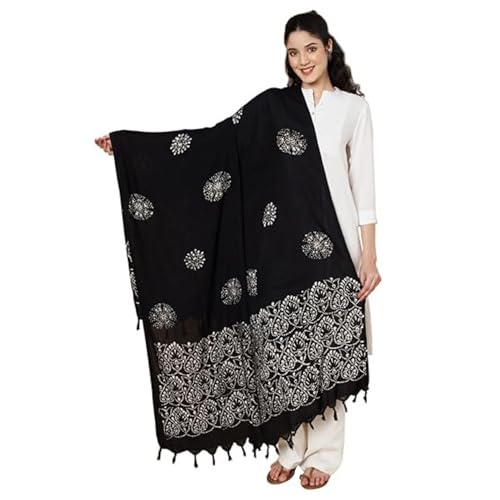 Image of Women's Cotton Rayon Bandhani Print Dupatta with Tassels 2.25 Meters | Women's cotton printed dupatta with tassels.