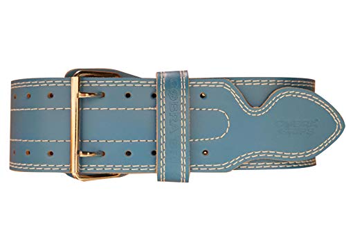 Weight Power Lifting Belt 4” Wide Cobra Grips Best Premium Genuine Leather Belt For Men & Women Adjustable Weightlifting Back Support (Cyanic Blue, Small 27"-35") #TOP6