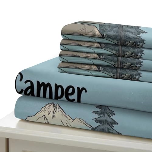 Housse de couette 135x200 camping-car imprimé 3D parure lit douce