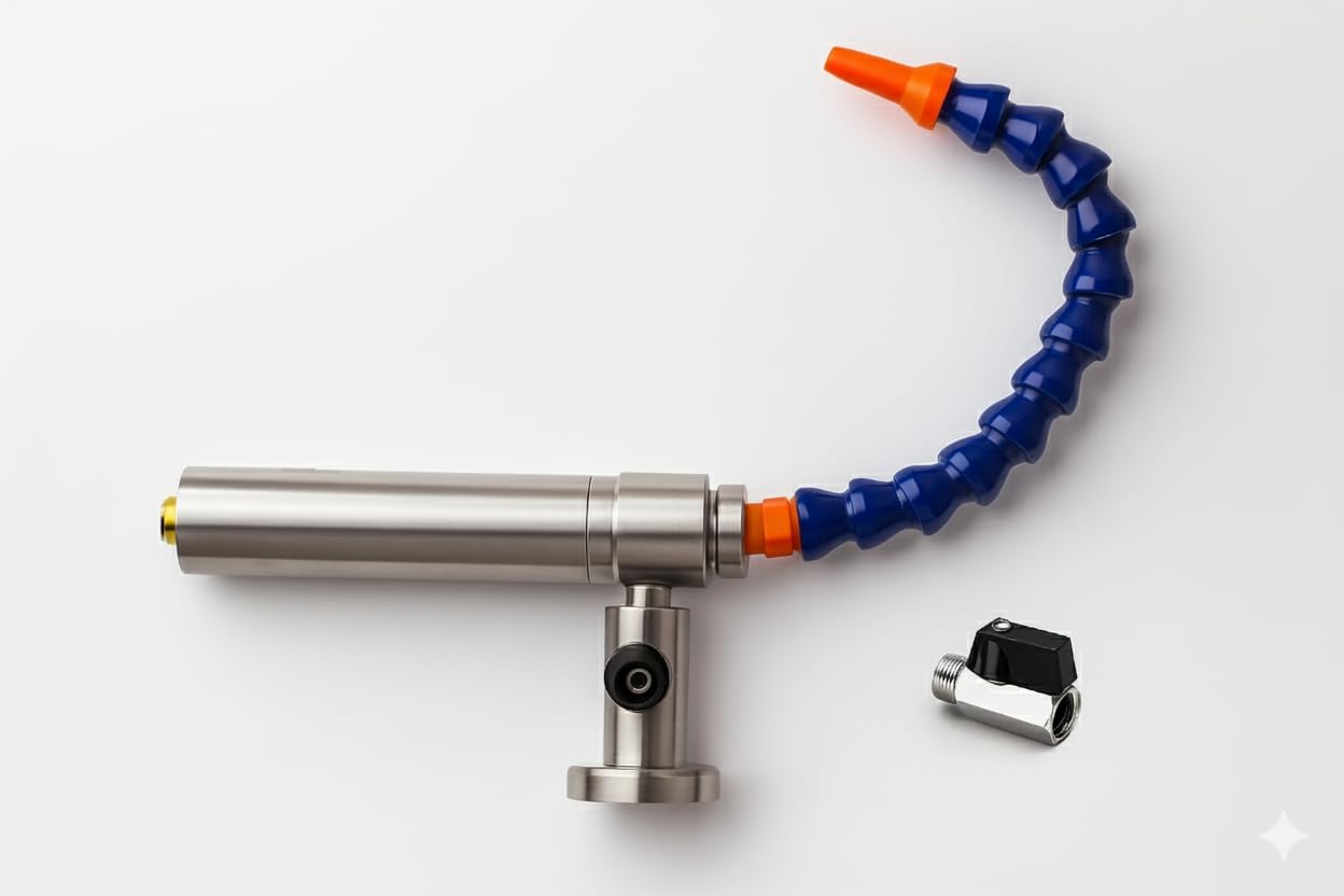 Cold Air Gun 304 Stainless Steel Vortex Tube Cooling Gun Cooler Flexible Spot Cooler Air Coolant High Power Cold Air Gun