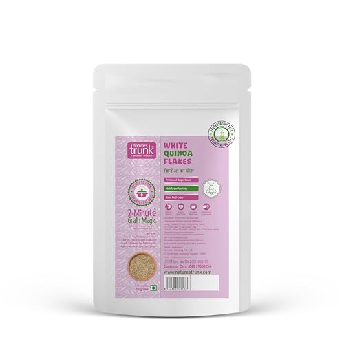 Image of Nature's Trunk Quinoa Flakes 350gm (Pack of 1) | Atukulu Style Quinoa Flakes | High Protein & Fiber | Wholegrain Breakfast Cereal | Gluten Free Quinoa Poha | Saphonin Free | Diet Food for Weight Loss