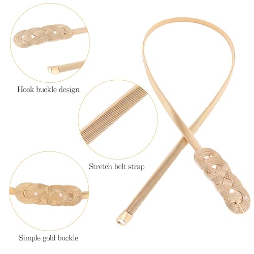 Women's Metal Corset Belt Stretch Elastic Skinny,Gold Belt Women Belts for Dress4