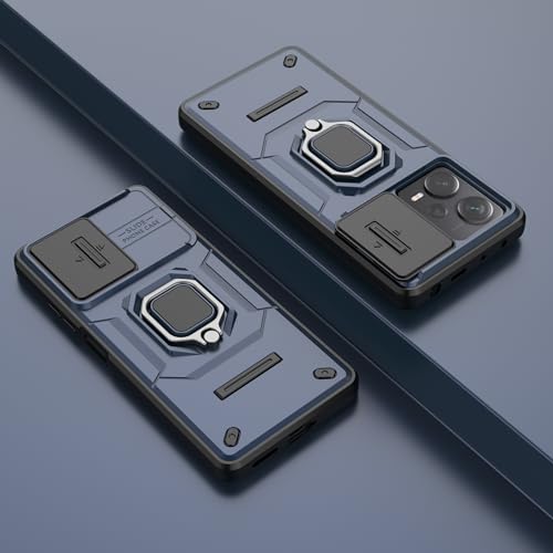 Image of CamShield Pro Case with Slide Camera Protection and 360 Protection Ring Stand Bumper Back Case Cover for Mi Redmi Note 12 Pro Plus 5G (Blue)