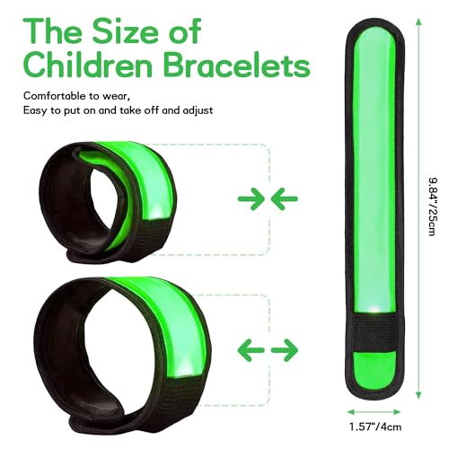 6 Stück LED Armbänder, LED Leuchtarmbänder, grüne LED Armbänder, Kinder grün - Bild 2 von 43