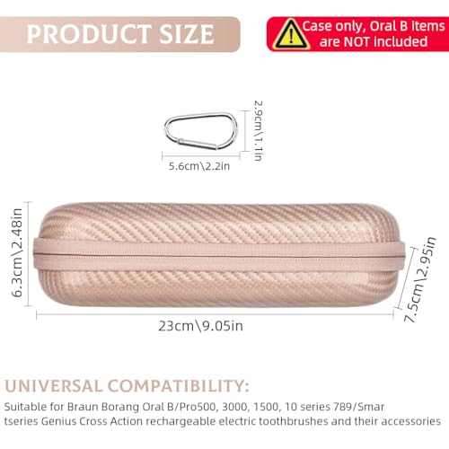 Image of HANNEA Electric Toothbrush Hard Travel Case for Oral-B Pro Pro 500 300 1500 iO Series 7 8 9, Portable EVA Protective Storage Bag Holder, Electric Toothbrush Cover case