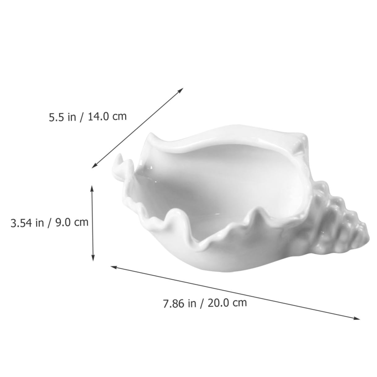Keramik Schmuckschale Muschelform Dekoratives Schmucktablett Multifunktionales Aufbewahrungs Dekotablett für Schmuck Schlüssel und Ohrringe Weißes Conch Design für Wohnzimmer und