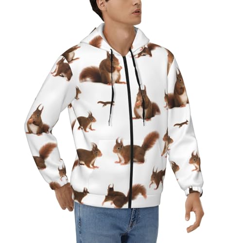 Sweat à capuche écureuil mignon pour homme idéal pour cocooning et ville