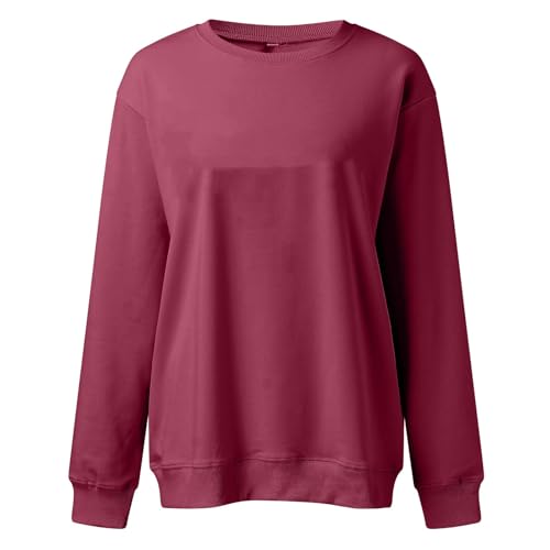 Image of Women Crew Neck Sweatshirts Fall Casual Oversized Sweat Shirts Long Sleeve Cute Preppy Sweatshirt Comfort Pullover
