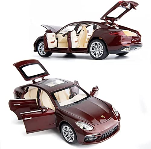 Image of Metal Pull Back Diecast Car 1:24 Big Porche Panamera Pull Back Car Model with Sound Light Boys Gifts Toys for Kids【Pack of 1】