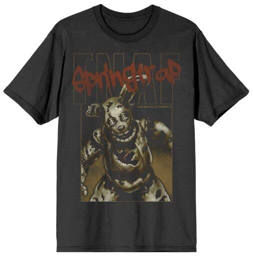 Five Nights at Freddy's Springtrap Freddy Men's Charcoal Crew Neck Short Sleeve T-Shirt